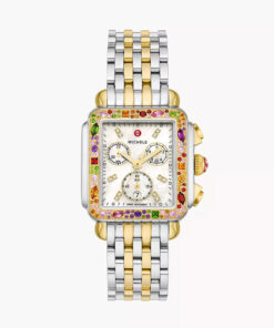 Đồng hồ Michele Deco Soirée Two-Tone 18K Gold-Plated Diamond Watch 33mm
