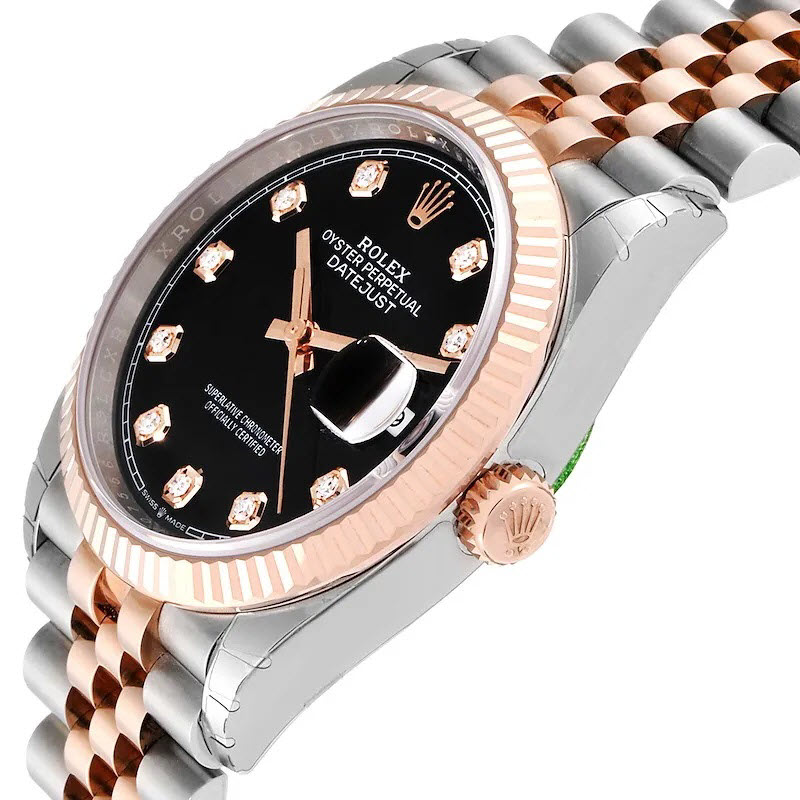 Đồng hồ Rolex Datejust 126231 Black Diamond Dial Steel Everose Gold chính hãng