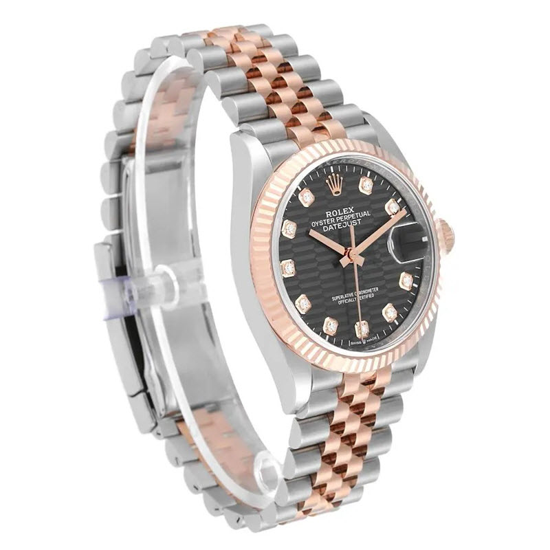 Đồng hồ Rolex Datejust 126231 Diamond Fluted Dial Steel Rose Gold chính hãng