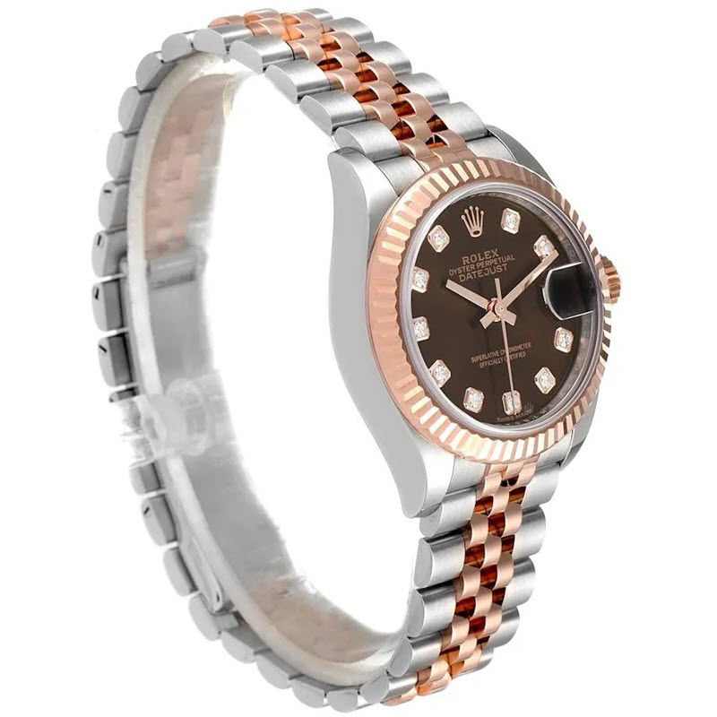 Đồng hồ Rolex Lady-Datejust 279171 28mm Steel Rose Gold Chocolate Diamond cao cấp