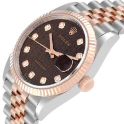 Đồng hồ Rolex Datejust 126231 36mm vi tính nâu mặt số đính kim cương chính hãng