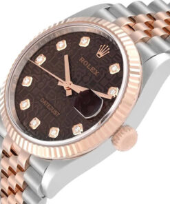 Đồng hồ Rolex Datejust 126231 36mm vi tính nâu mặt số đính kim cương chính hãng