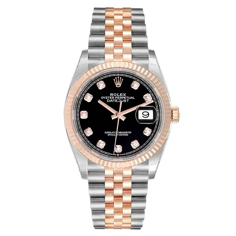 Đồng hồ Rolex Datejust 126231 Black Diamond Dial Steel Everose Gold cao cấp