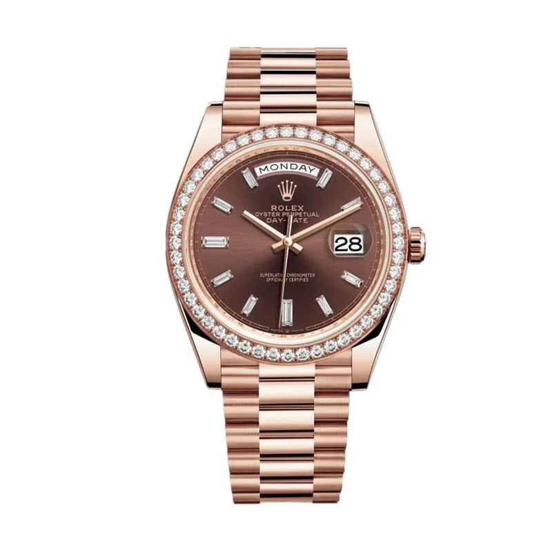 Đồng hồ Rolex Day-Date 228345RBR 40mm Chocolate Set with Diamond Rose Gold