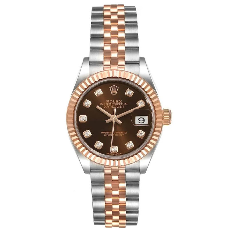 Đồng hồ Rolex Lady-Datejust 279171 28mm Steel Rose Gold Chocolate Diamond chính hãng