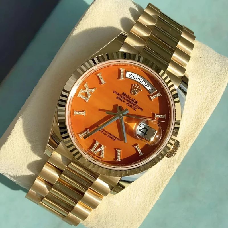 Đồng Hồ Rolex Day-Date 36 128238 Mặt Số Đá Carnelian