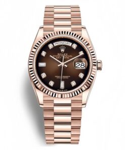 Đồng Hồ Rolex Day-Date 36 128345RBR Mặt Số Ombré Nâu