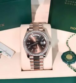 Đồng Hồ Rolex Day-Date 36 128345RBR Mặt Số Ombré Nâu