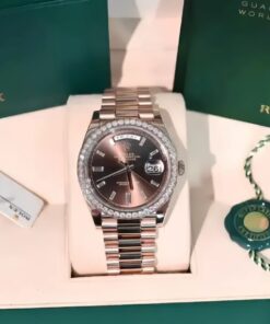 Đồng Hồ Rolex Day-Date 36 128345RBR Mặt Số Ombré Nâu