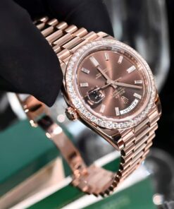 Đồng Hồ Rolex Day-Date 36 128345RBR Mặt Số Ombré Nâu
