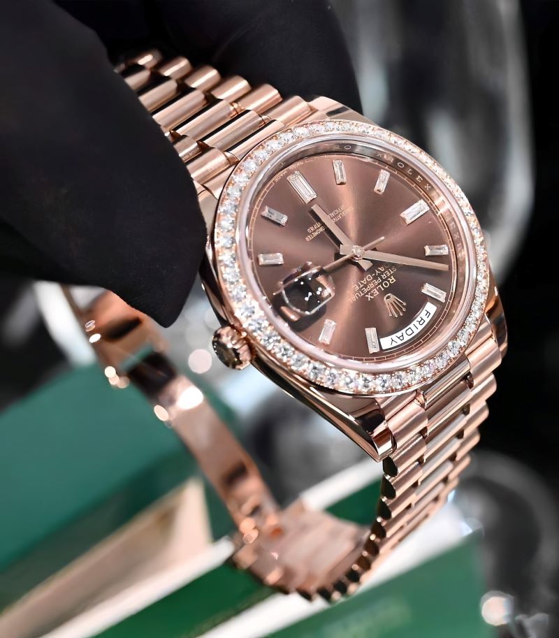 Đồng Hồ Rolex Day-Date 36 128345RBR Mặt Số Ombré Nâu