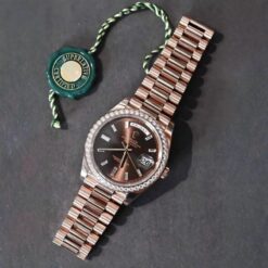 Đồng Hồ Rolex Day-Date 36 128345RBR Mặt Số Ombré Nâu