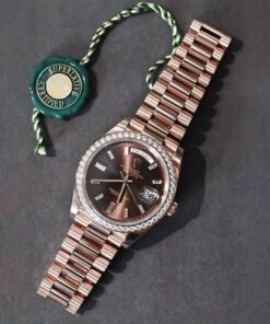 Đồng Hồ Rolex Day-Date 36 128345RBR Mặt Số Ombré Nâu