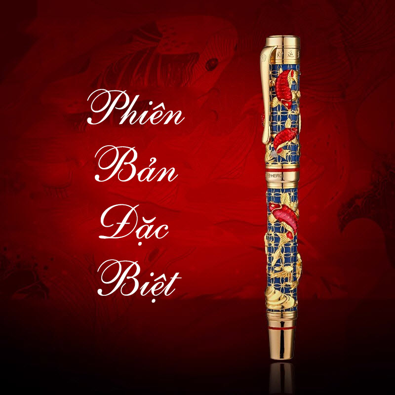 Bút máy Hero phiên bản Cá Chép Vượt Vũ Môn cao cấp vàng 18k