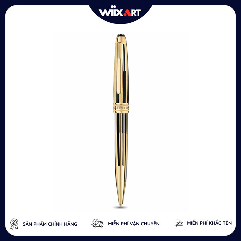 Bút bi ký tên cao cấp Montblanc Meisterstück Solitaire Gold and Black Classique Ballpoint Pen 35981
