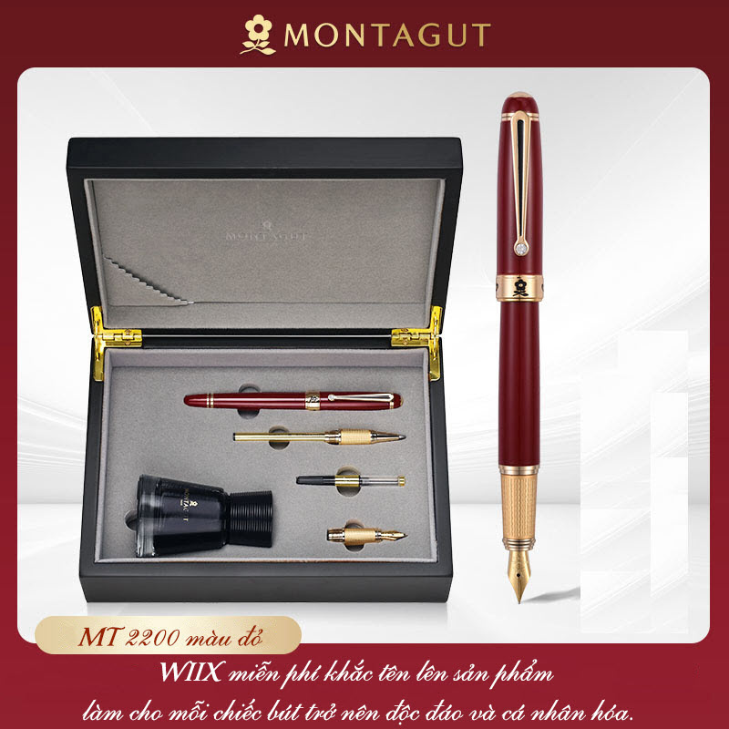Set bút ký đa năng MT 2200 phiên bản màu đỏ hộp nhung đặc biệt