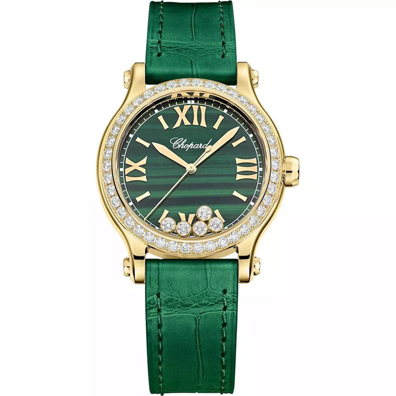 Đồng Hồ Chopard Happy Sport 275378-0001 Mặt Đá Malachite Xanh Lá 33mm