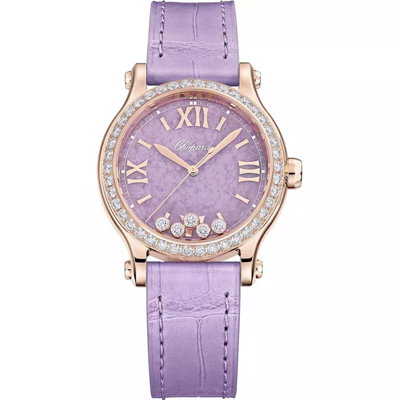 Đồng Hồ Chopard Happy Sport 275378-5010 Mặt Đá Lepidolite Tím 33mm