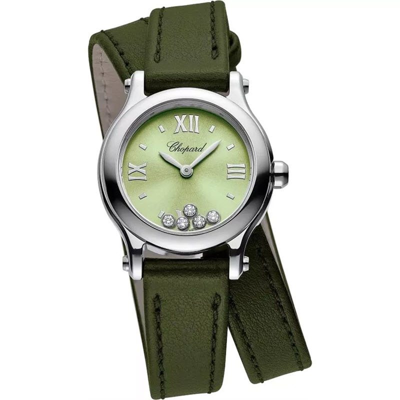 Đồng Hồ Chopard Happy Sport 278620-3005 Xanh Lá 25mm Dây Da Quấn Đôi