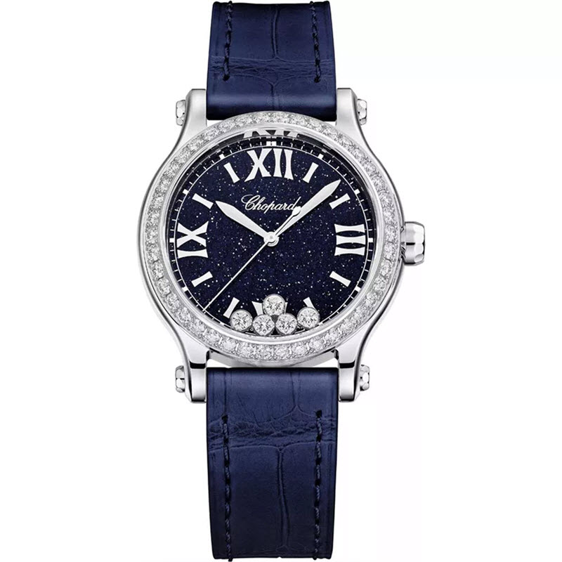 Đồng Hồ Chopard Happy Sport 107208 Vàng Trắng 18K Mặt Đá Aventurine 33mm
