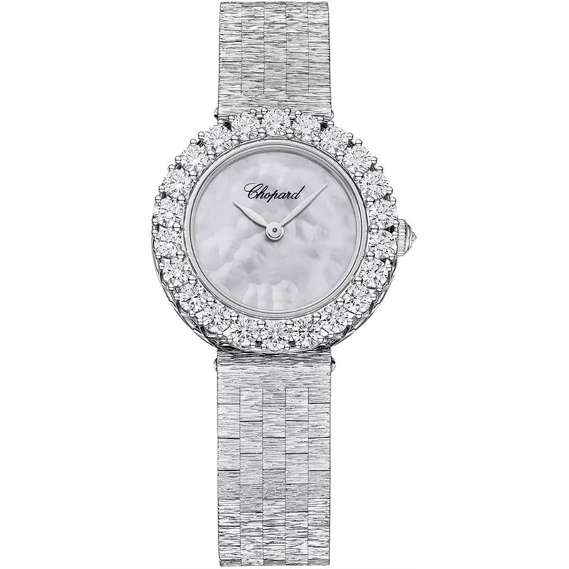 Đồng Hồ Chopard L'Heure Du Diamant 10A178-1301 Round Mặt Xà Cừ 26mm Dây Vàng Trắng 18K
