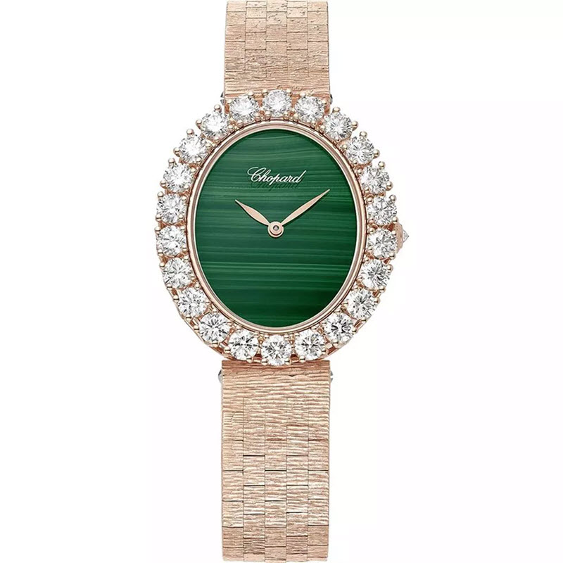 Đồng Hồ Chopard L Heure Du Diamant 10A384-5111 Mặt Oval Xanh Lá 34 x 29mm