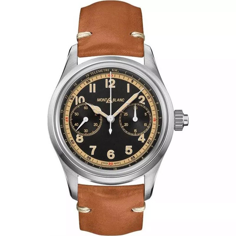 Đồng Hồ Montblanc 1858 125581 Monopusher Chronograph 42mm Dây Da Nâu
