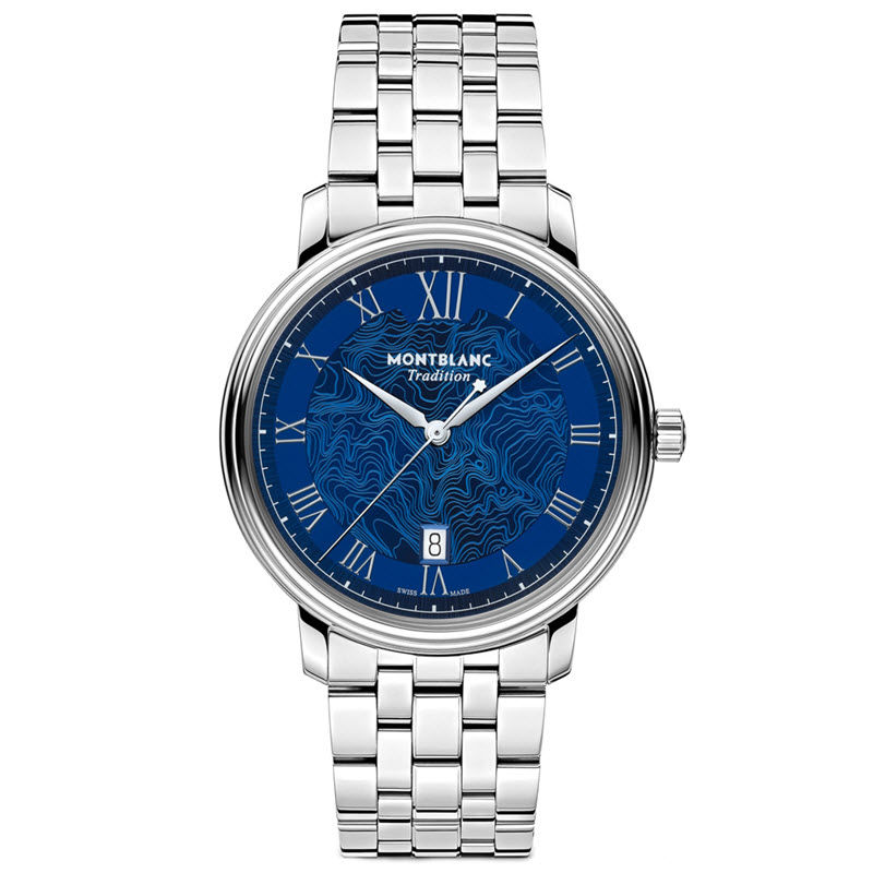 Đồng Hồ Montblanc MB131275 Tradition Automatic Date Dây Thép Bạc 40mm