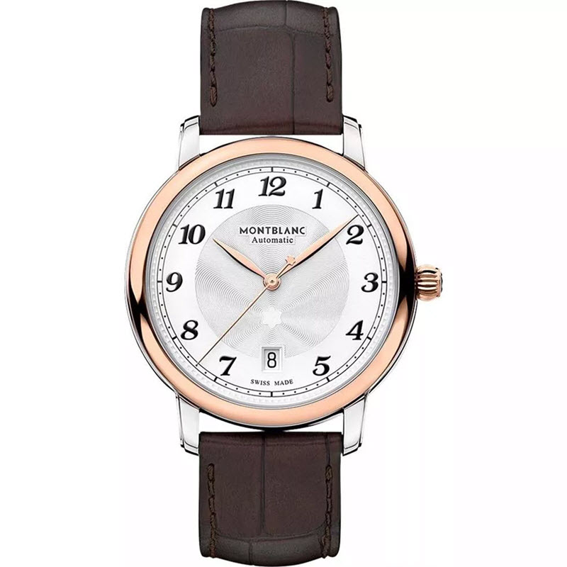 Đồng Hồ Montblanc 117577 Star Silver Dial 39mm Viền Vàng Hồng