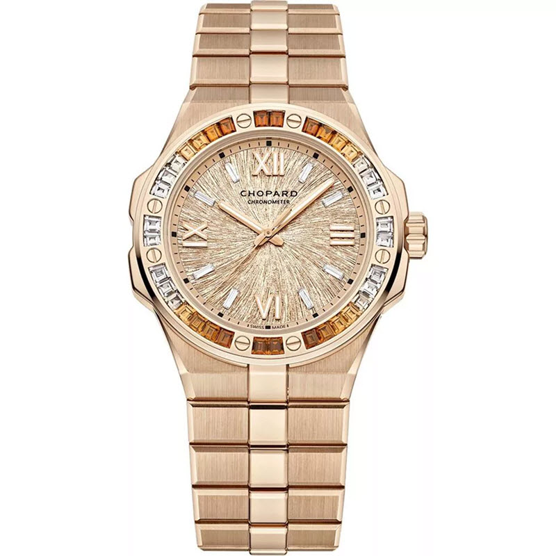 Đồng Hồ Chopard Alpine Eagle 295370-5009 Summit Vàng Hồng 18K 36mm Viền Đá Quý