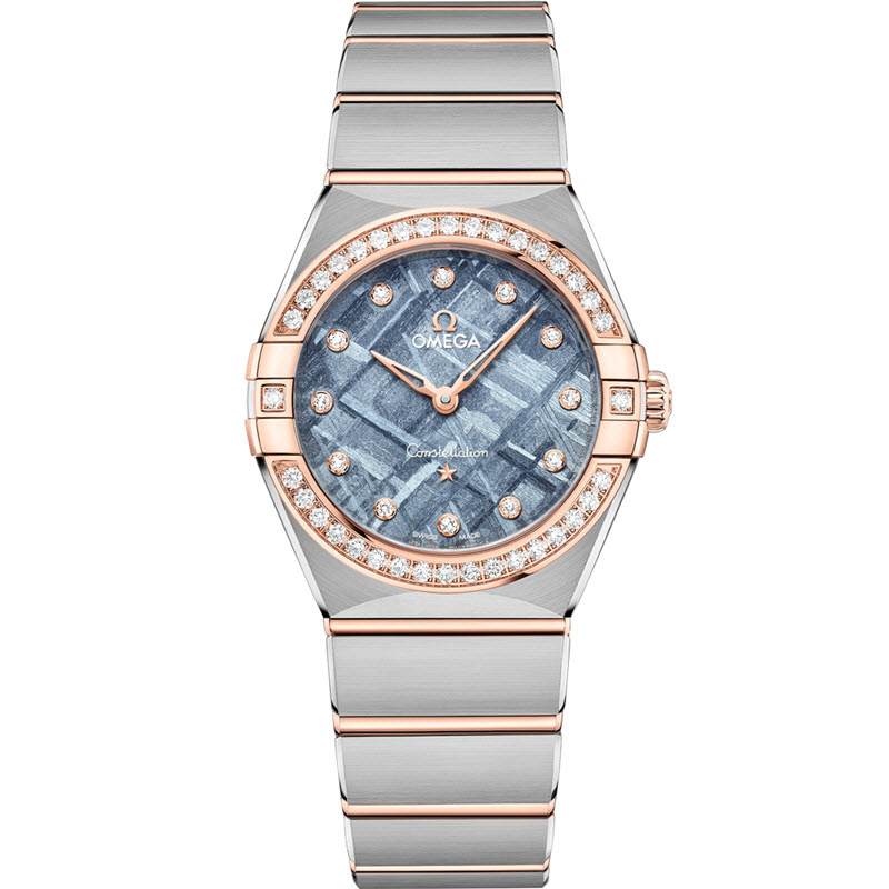 Đồng Hồ Omega Constellation 131.25.28.60.99.001 Mặt Số Đá Thiên Thạch Xanh 28mm