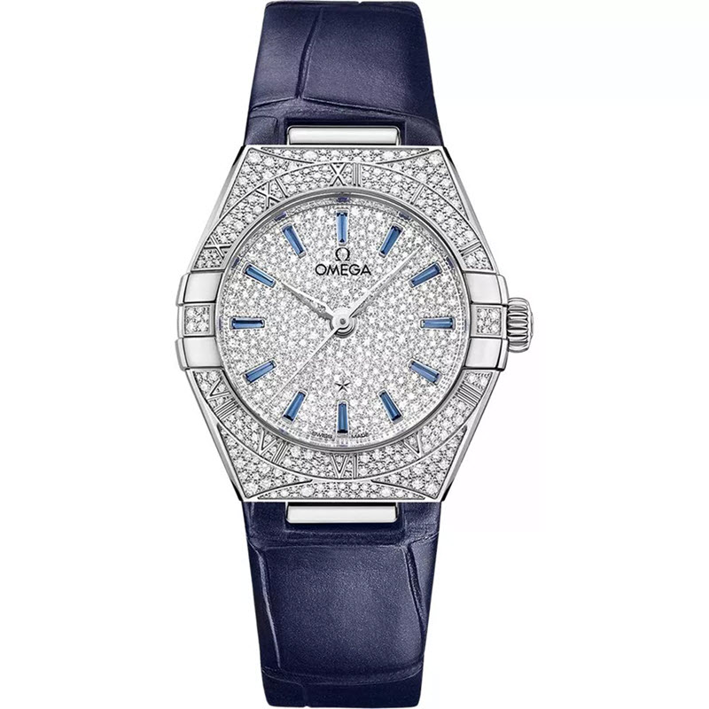Đồng Hồ Omega Constellation 131.58.29.20.99.003 29mm Dây Da Xanh Navy