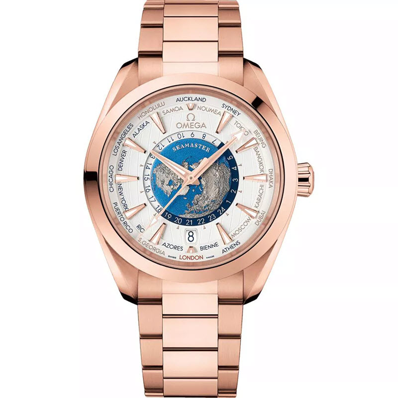 Đồng Hồ Omega Seamaster Worldtimer 220.50.43.22.02.001 43mm Dây Vàng Sedna 18K
