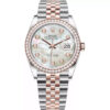 Đồng Hồ Rolex Oyster Perpetual 126281RBR-0009 Mặt Xà Cừ Trắng 36mm Viền Kim Cương