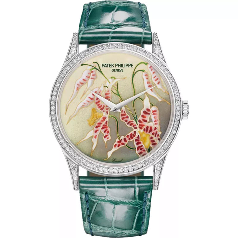 Đồng Hồ Patek Philippe Orchids 5077-100G-032 Xanh Lá 27.5mm