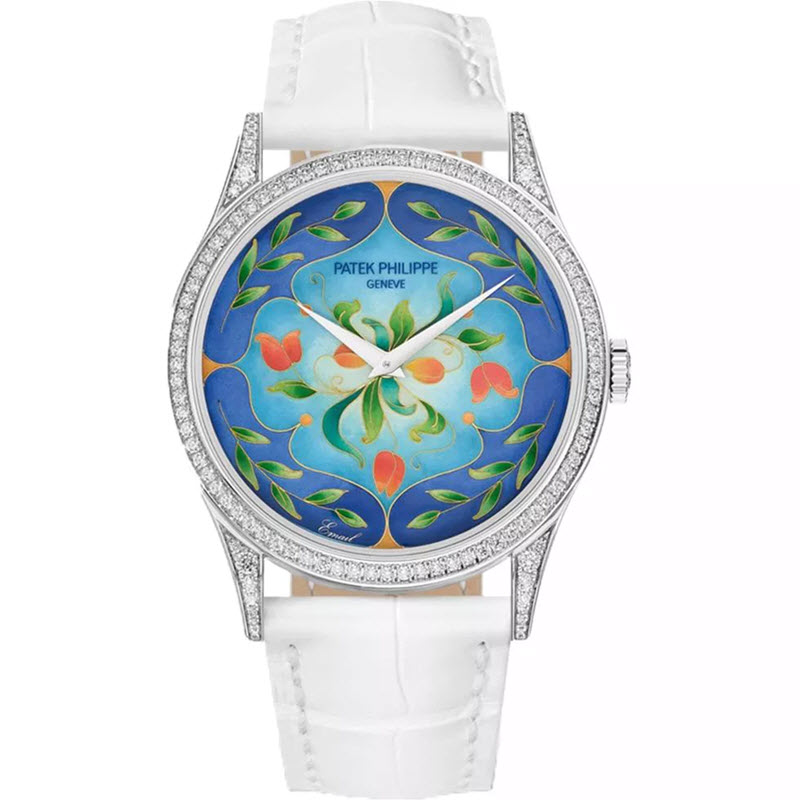 Đồng Hồ Patek Philippe Floral Caprice 5077-100G-038 Mặt Số Xanh 27.5mm