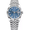 Đồng Hồ Rolex Datejust 126234-0011 Mặt Số Xanh 36mm Đính Kim Cương
