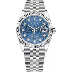 Đồng Hồ Rolex Datejust 126234-0011 Mặt Số Xanh 36mm Đính Kim Cương