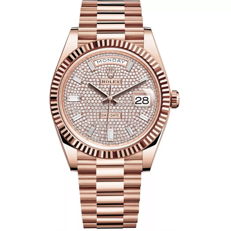 Đồng Hồ Rolex Day-Date M228235-0036 Everose Gold 40mm Mặt Số Kim Cương