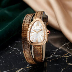 Đồng Hồ Nữ Bvlgari Serpenti 102727 – Vỏ Vàng Hồng 18K, Mặt Số Xà Cừ Trắng, Kích Thước 27mm Thanh Lịch