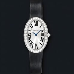 Đồng Hồ Cartier Baignoire WB520008 - Mặt Số Bạc Chải Tia, Chữ Số La Mã Đen, Kim Xanh Hình Thanh Kiếm