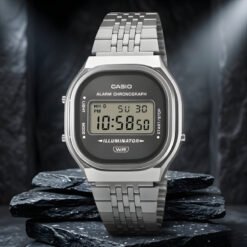 Đồng Hồ Casio A140WE-8ADF – Mặt Số Sunray, Đèn EL, Pin Bền 7 Năm