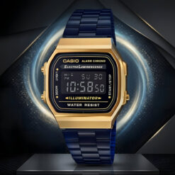 Đồng Hồ Casio A168WEGB-1BDF – Báo Thức, Lịch Ngày, Đèn Nền EL