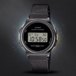 Đồng Hồ Casio A171WEMB-1ADF – Dây Lưới Đen, Pin 7 Năm, Báo Thức Tiện Lợi
