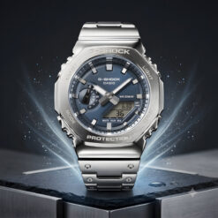 Đồng Hồ Casio G-Shock GM-2110D-2BDR Dây Kim Loại Mặt Xanh Dương Sang Trọng