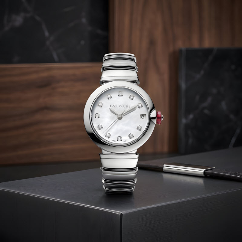 đồng hồ nữ bvlgari lvcea 102199 xà cừ trắng 33mm