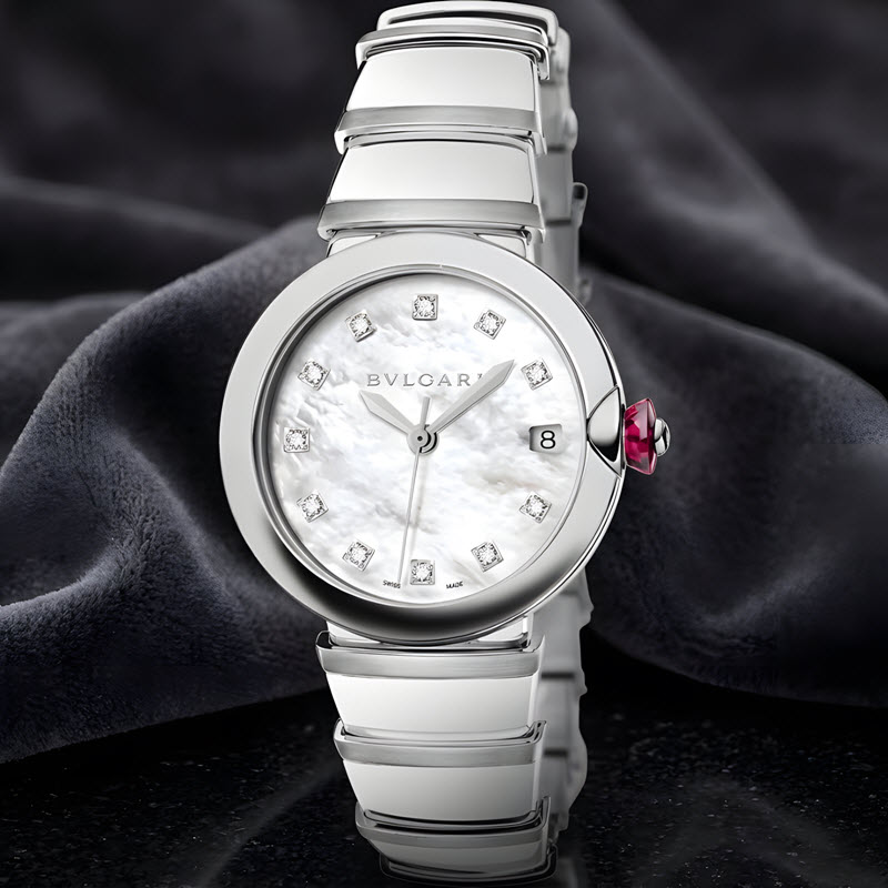 đồng hồ nữ bvlgari lvcea 102382 xà cừ trắng 36mm