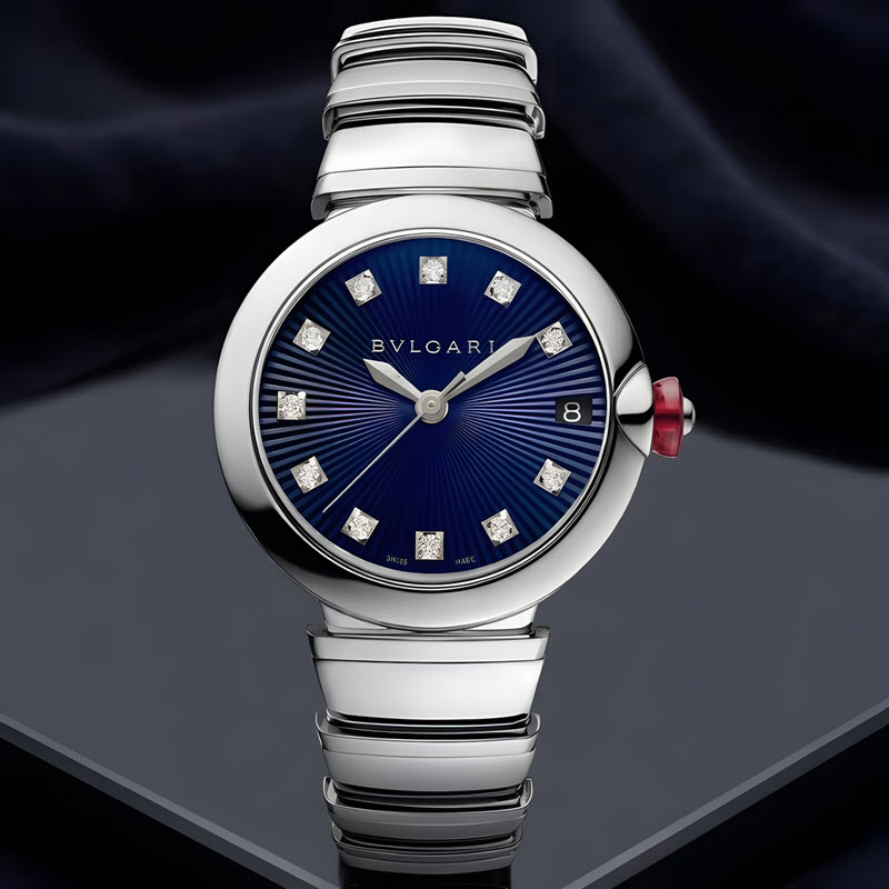 đồng hồ nữ bvlgari lvcea 102564 mặt xanh 33mm