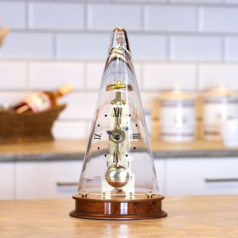 Đồng Hồ Để Bàn Hermle 22716-070791 – Đế Gỗ Gụ Mahogany, Máy Cơ Lộ Máy, Trữ Cót 14 Ngày, Chuông Điểm Giờ - Ảnh 2
