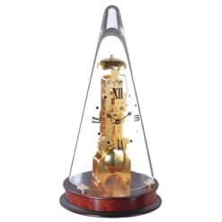 Đồng Hồ Để Bàn Hermle 22716-070791 – Đế Gỗ Gụ Mahogany, Máy Cơ Lộ Máy, Trữ Cót 14 Ngày, Chuông Điểm Giờ